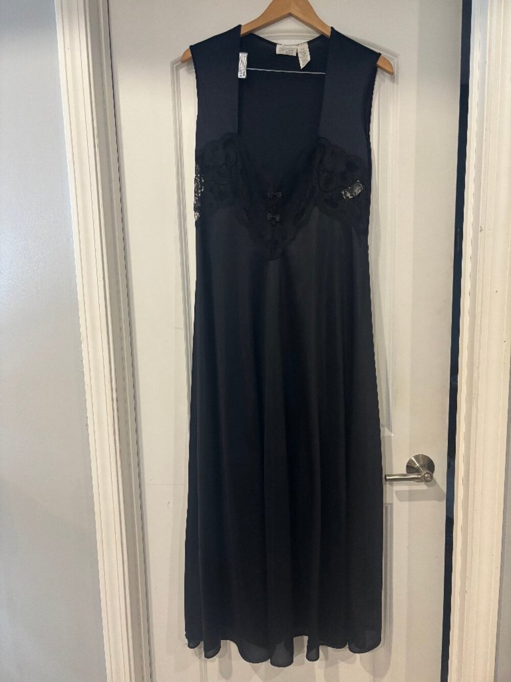Vintage Adonna 90s  Nightgown Black Lace Cutout Size 1X
